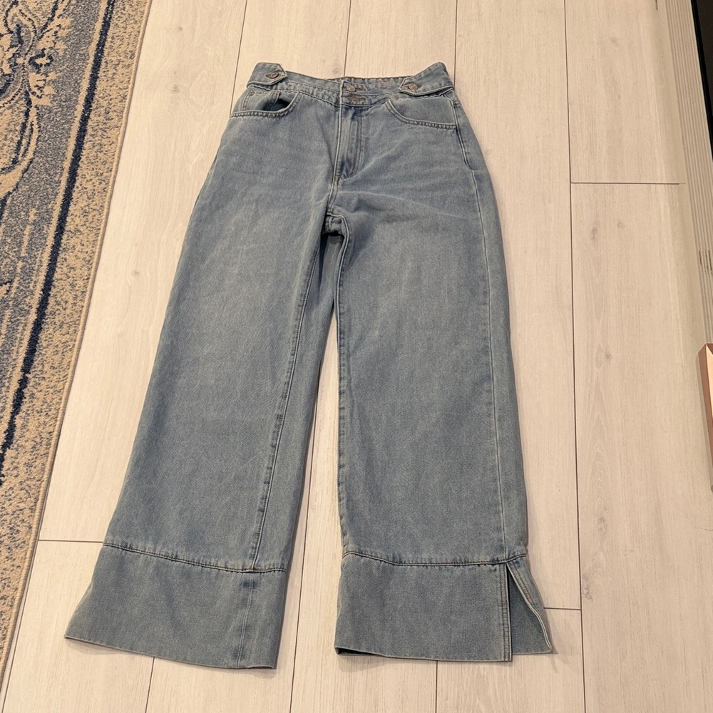 SHEIN Flare Wide-Leg Gray Jeans